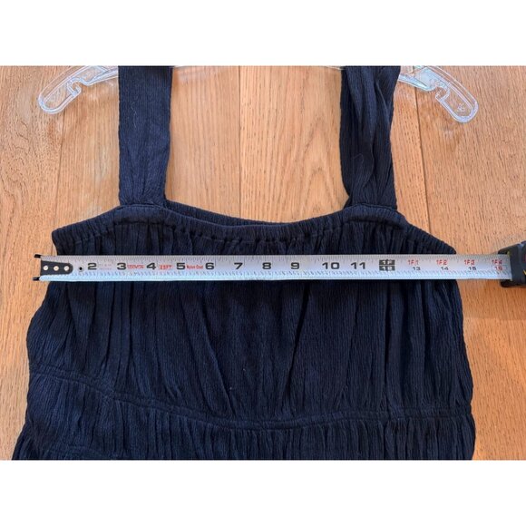 NWT Loft Black Poplin Smocked Peplum Tank Top Womens Size Large - Picture 6 of 7